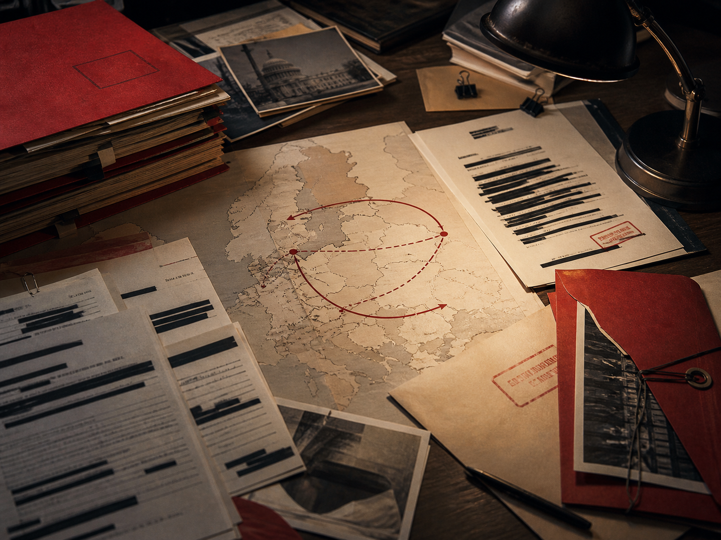 Documentary evidence desk representing the Podesta Group investigation